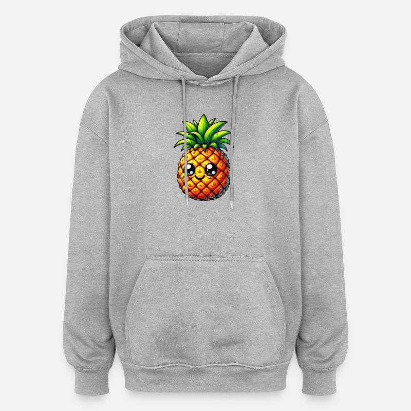 Ananas - Sweat à capuche oversize unisexe - gris chiné