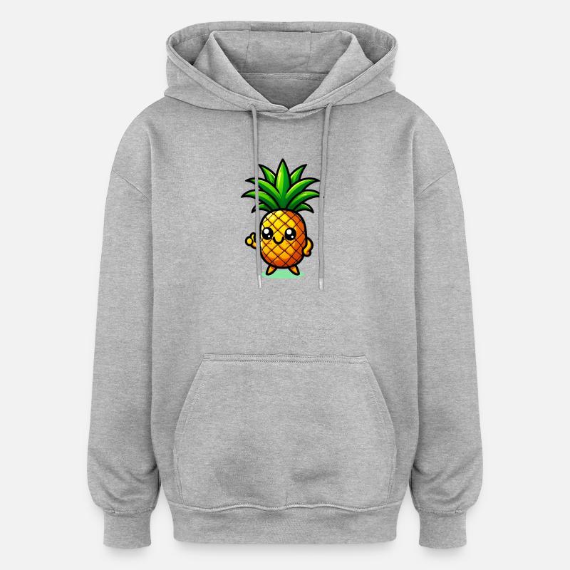 Ananas - Oversized Unisex Hoodie - Grau meliert