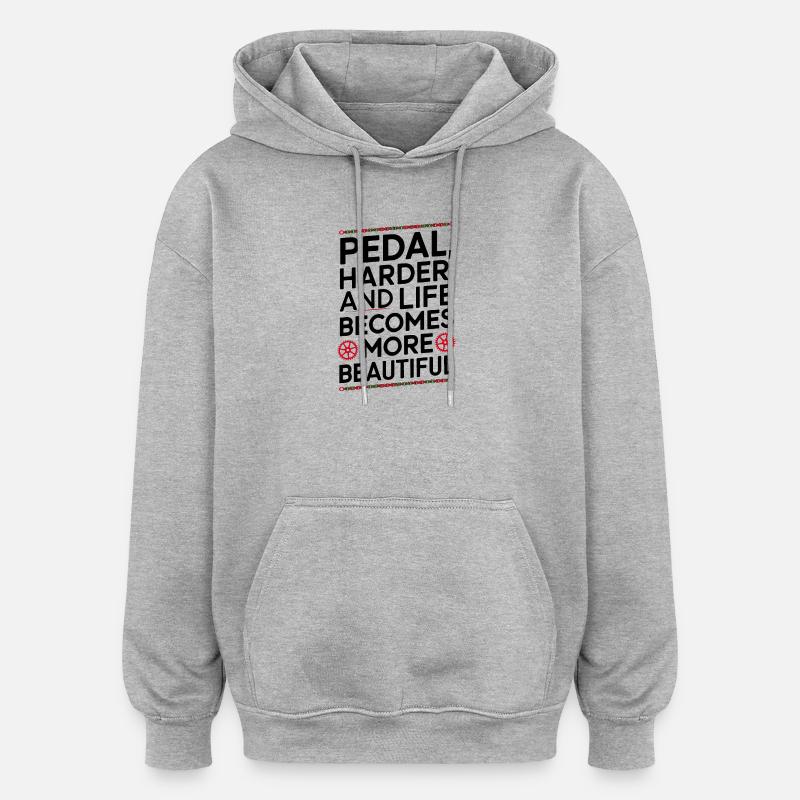 Conception de citation de cyclisme motivant - Sweat à capuche oversize unisexe - gris chiné