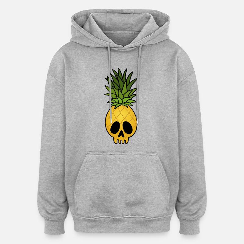 Crâne d'ananas - Sweat à capuche oversize unisexe - gris chiné