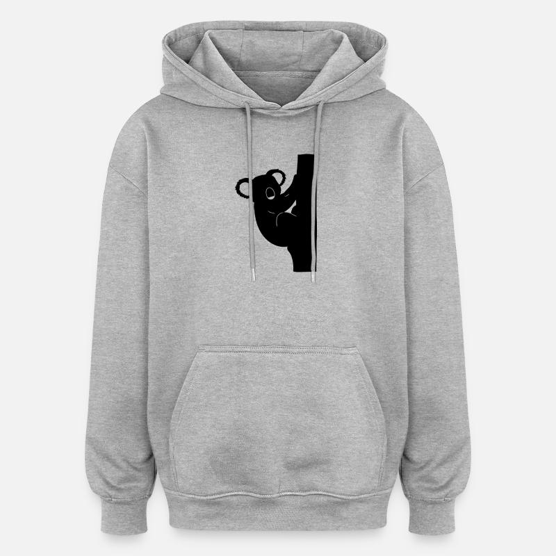 Koala Silhouette Grimpeur - Sweat à capuche oversize unisexe - gris chiné