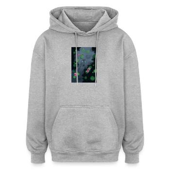 Mysteriöses Pferd in der Wassernacht - Oversized Unisex Hoodie - Grau meliert - Vorne - Noah (186cm)