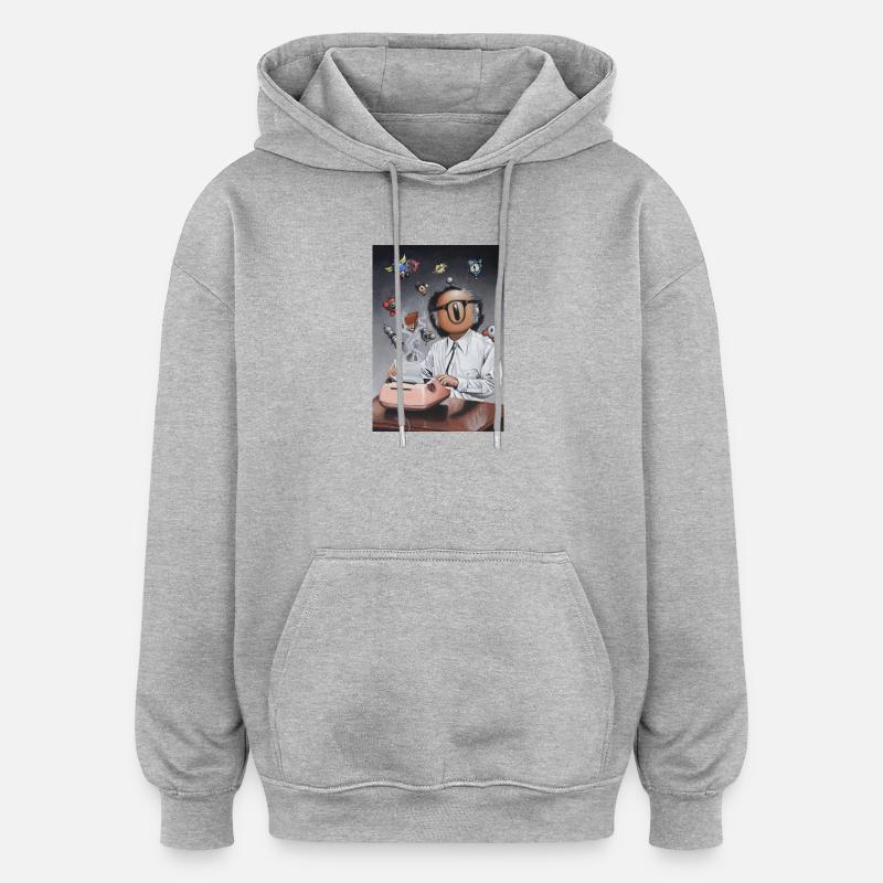 Isaac le bot - Sweat à capuche oversize unisexe - gris chiné