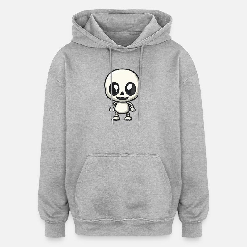 Zombie Halloween Squelette Bande dessinée - Sweat à capuche oversize unisexe - gris chiné