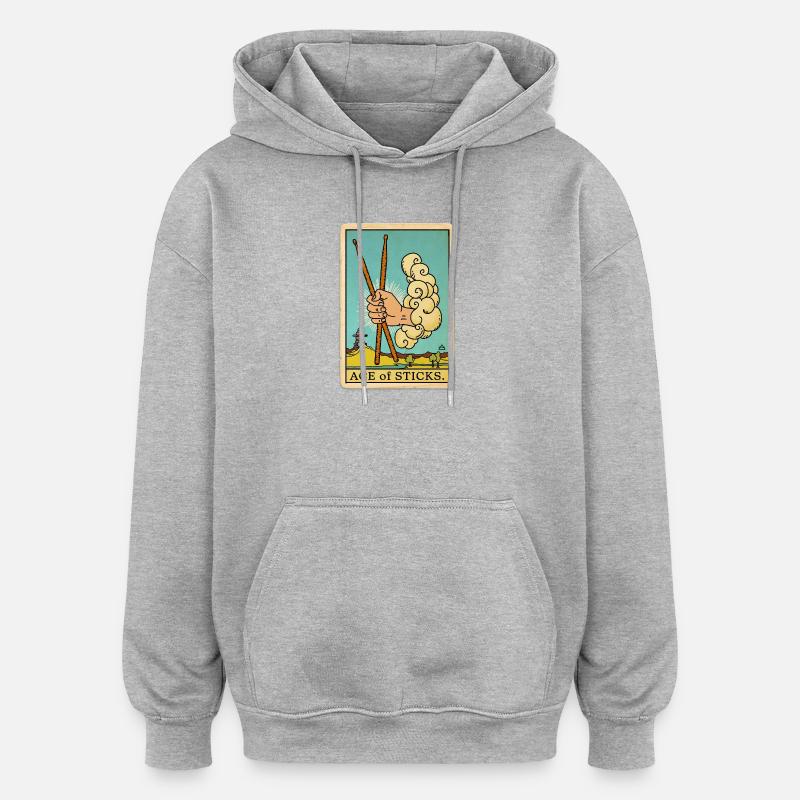 Air Drummers Tarot - Sweat à capuche oversize unisexe - gris chiné