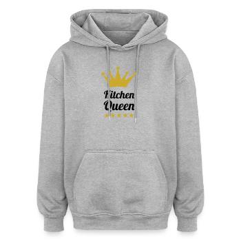 Die Königin des Kochens - Oversized Unisex Hoodie - Grau meliert - Vorne - Noah (186cm)