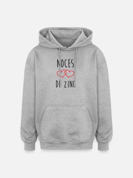 Zinc Wedding 76 Years - Oversized Unisex Hoodie - heather grey