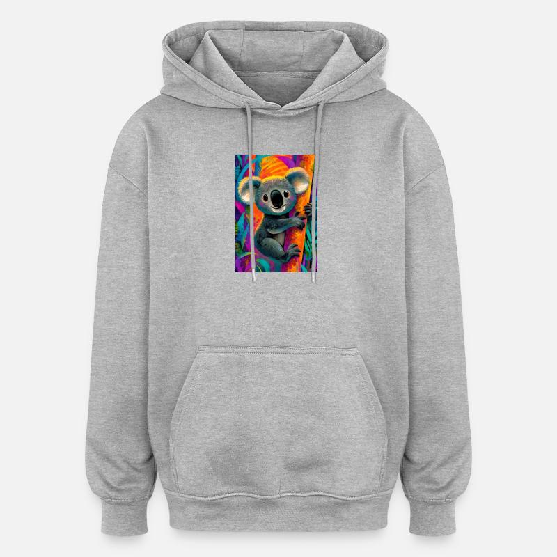 Koala - Sweat à capuche oversize unisexe - gris chiné