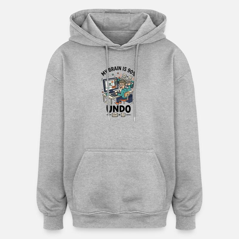 Designer Ctrl Z Panic Humor - Oversized Unisex Hoodie - Grau meliert
