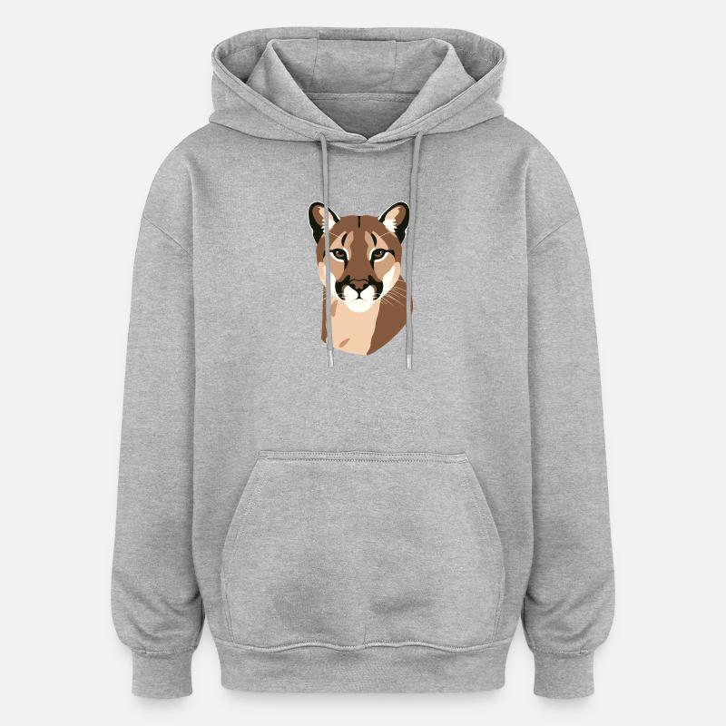 Berglöwe - Sweat à capuche oversize unisexe - gris chiné