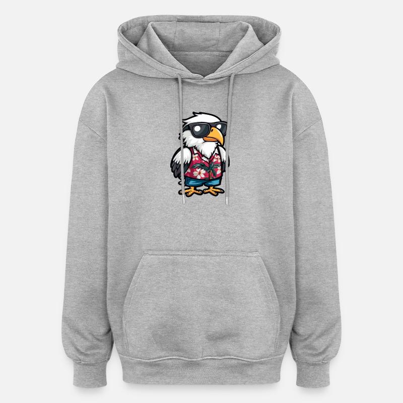 Eagle Comic Vacation - Oversized Unisex Hoodie - heather grey