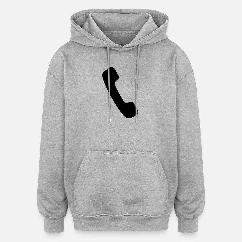 Téléphone à fil - Sweat à capuche oversize unisexe - gris chiné