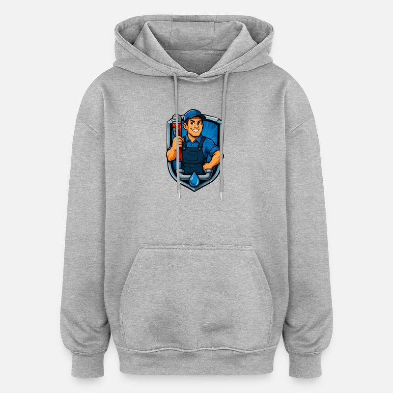 handwerker-wappen-klempner - Oversized Unisex Hoodie - Grau meliert