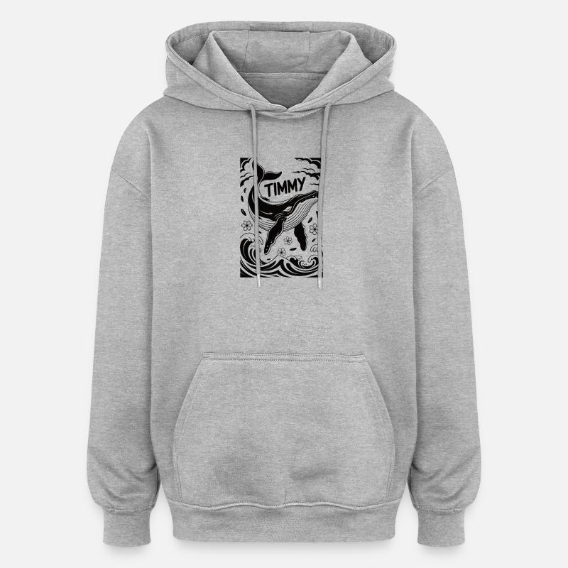 Timmy der Wal - Oversized Unisex Hoodie - Grau meliert