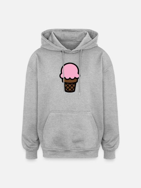 Eiscreme Waffel Icon - Oversized Unisex Hoodie - heather grey