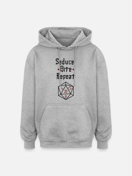 Seduce, Cock, Repeat - Oversized Unisex Hoodie - heather grey