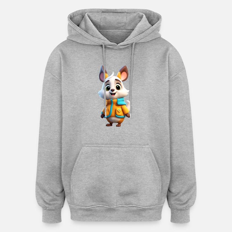 Eichhörnchen Herbst 5 - Oversized Unisex Hoodie - Grau meliert