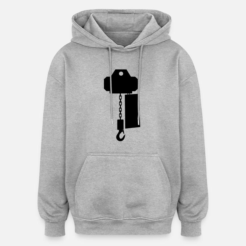 motor_upside_down - Oversized Unisex Hoodie - Grau meliert