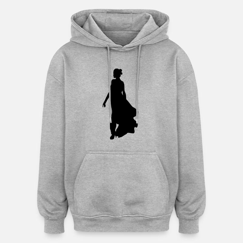 Silhouette silhouette silhouette - Sweat à capuche oversize unisexe - gris chiné