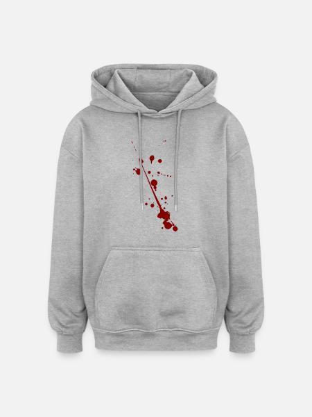 Blood splash splatter halloween - Oversized Unisex Hoodie - heather grey