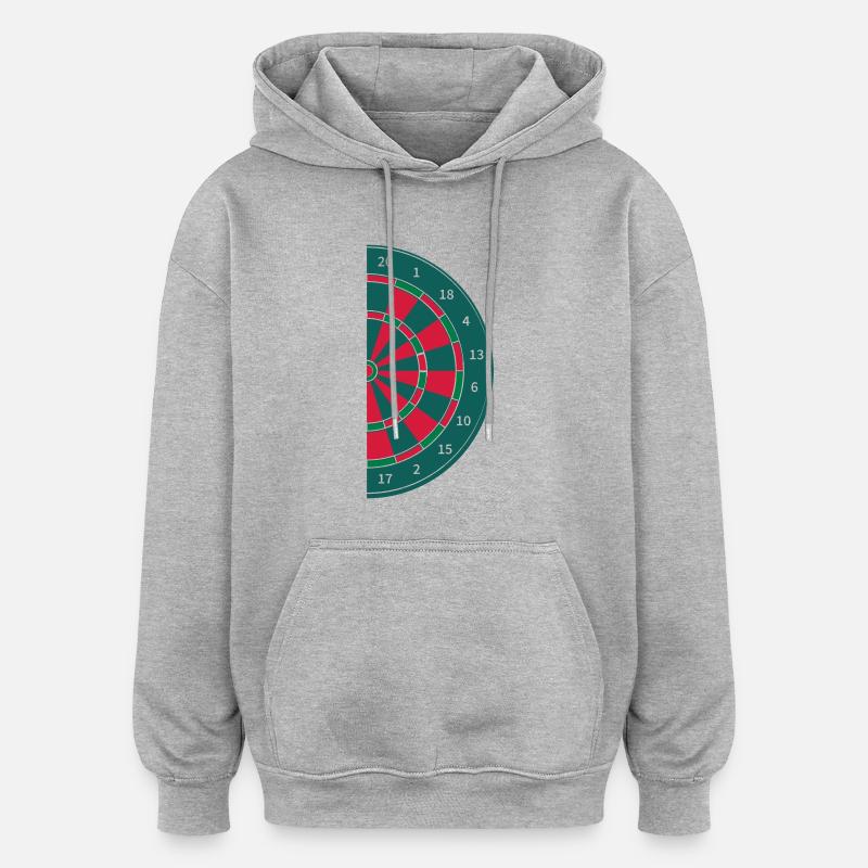 Cible aux fléchettes - Sweat à capuche oversize unisexe - gris chiné