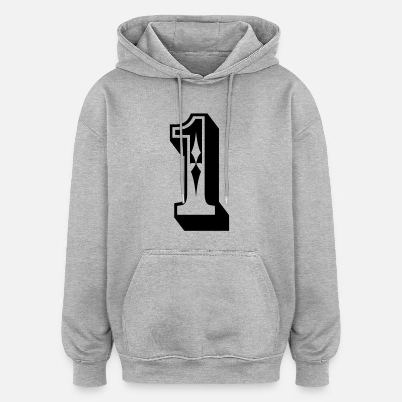 1 - Sweat à capuche oversize unisexe - gris chiné