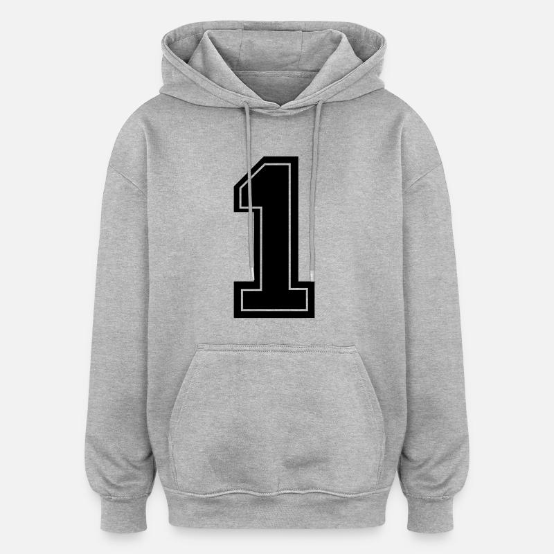 1 - Sweat à capuche oversize unisexe - gris chiné