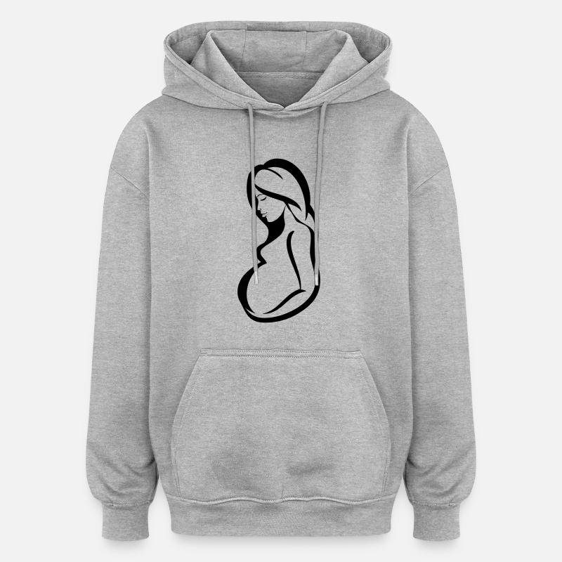 Schwanger sinnlichkeit - Oversized Unisex Hoodie - Grau meliert