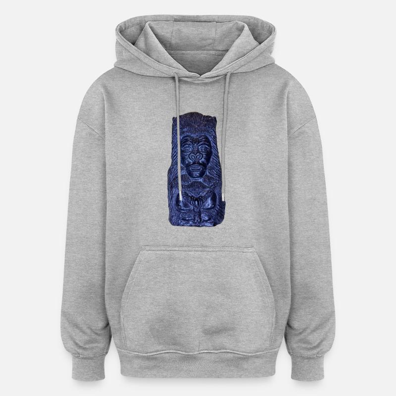 Bleu Gorila - Sweat à capuche oversize unisexe - gris chiné