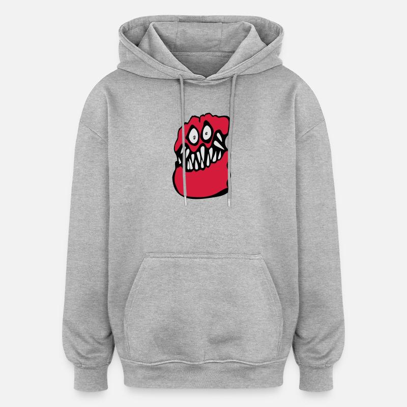 monstre graffiti chris brown - Sweat à capuche oversize unisexe - gris chiné