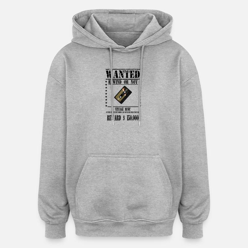 WANTED CASSETTE AUDIO - Sweat à capuche oversize unisexe - gris chiné