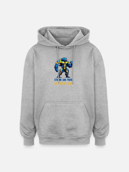 Strong and proud Swedish bear - Oversized Unisex Hoodie - heather grey