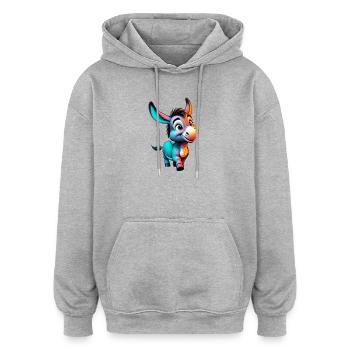Esel Esel Schnuller Maultier - Oversized Unisex Hoodie - Grau meliert - Vorne - Noah (186cm)