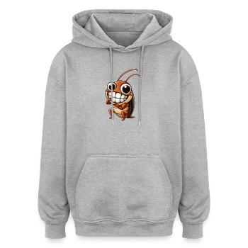 Mignon cafard cafard dessin animé bande dessinée - Sweat à capuche oversize unisexe - gris chiné - Devant - Noah (186cm)