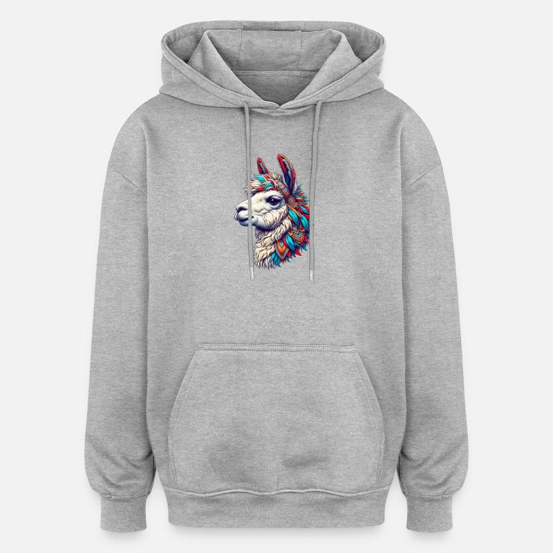 Alpaga - Sweat à capuche oversize unisexe - gris chiné