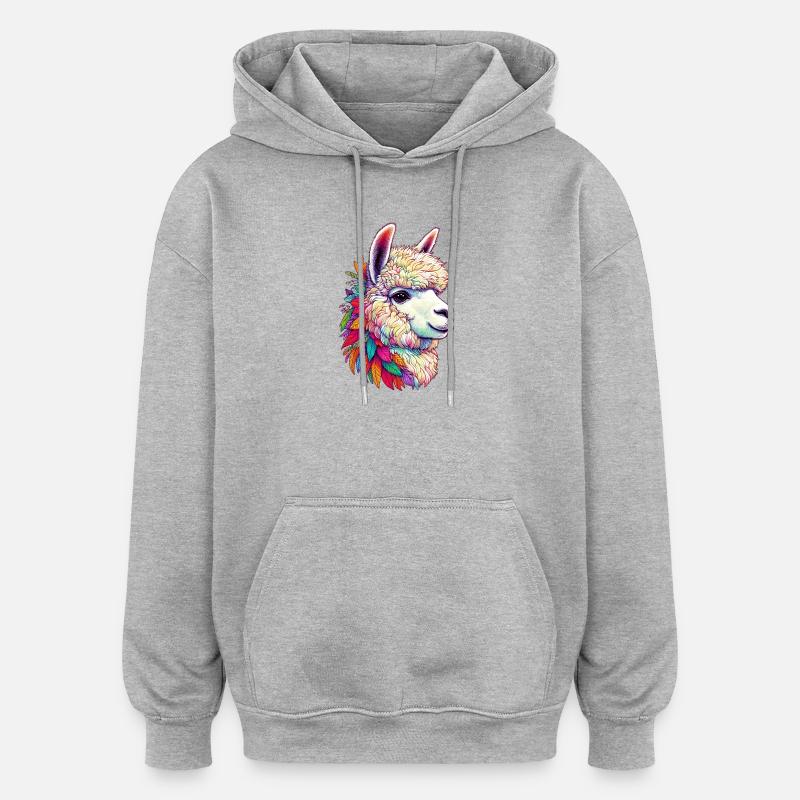 Alpaga - Sweat à capuche oversize unisexe - gris chiné