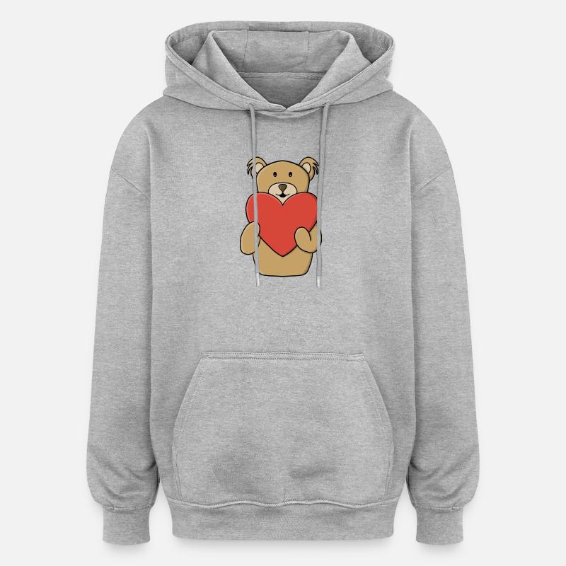 Ich liebe dich - Oversized Unisex Hoodie - Grau meliert