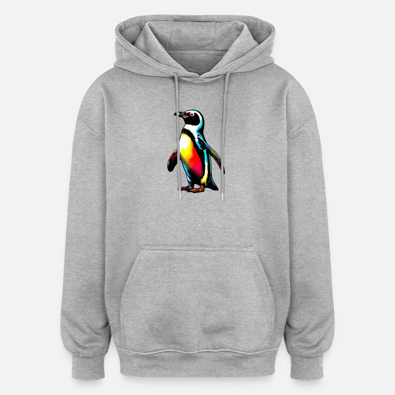 Penguin - Oversized Unisex Hoodie - heather grey
