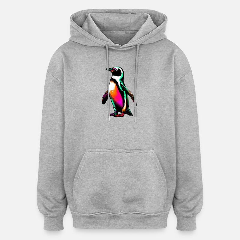Penguin - Oversized Unisex Hoodie - heather grey