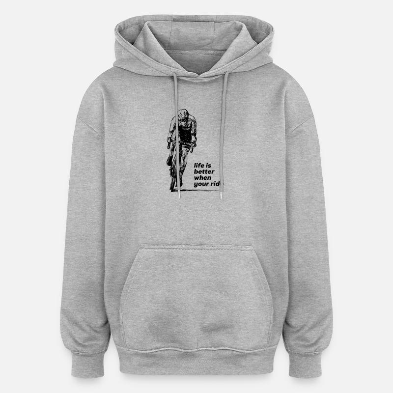 Montez sur - Sweat à capuche oversize unisexe - gris chiné