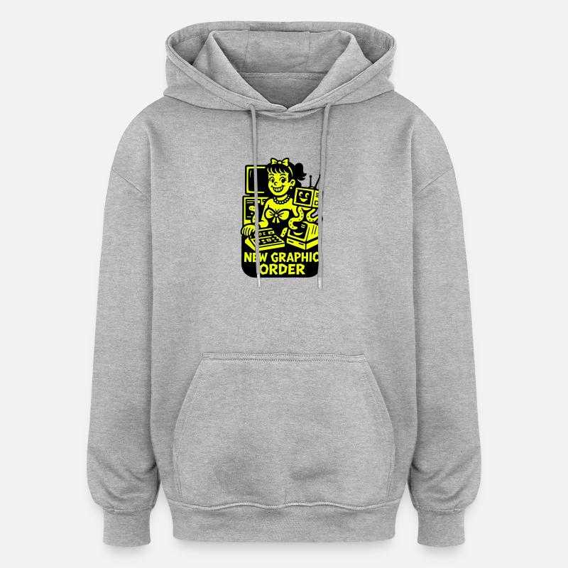 Retro Computer Graphics - Oversized Unisex Hoodie - heather grey