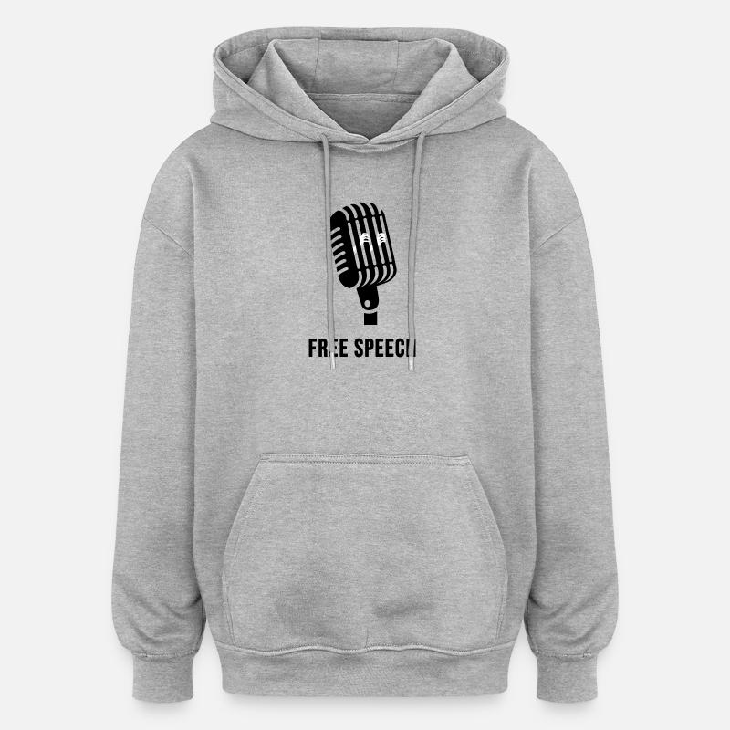 Liberté d'expression - Sweat à capuche oversize unisexe - gris chiné