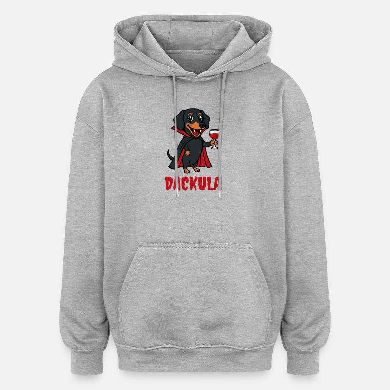 DACKULA - Sweat à capuche oversize unisexe - gris chiné