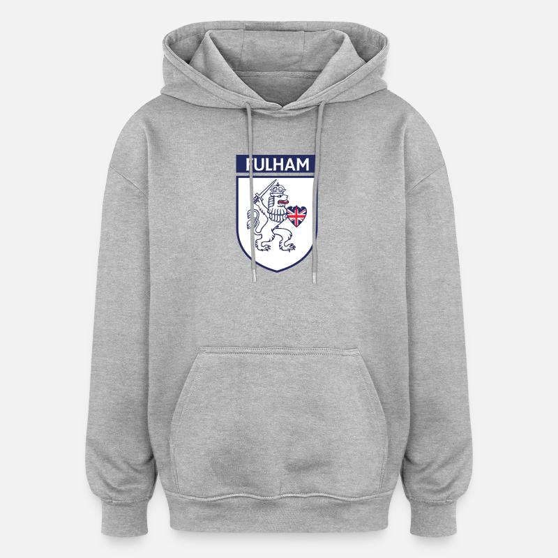 Lion héraldique avec épée - Sweat à capuche oversize unisexe - gris chiné