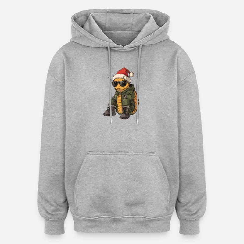 Worm Noël Hiver - Sweat à capuche oversize unisexe - gris chiné