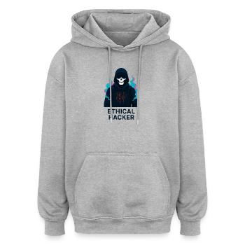Ethischer Hacker – Cybersicherheit - Oversized Unisex Hoodie - Grau meliert - Vorne - Noah (186cm)