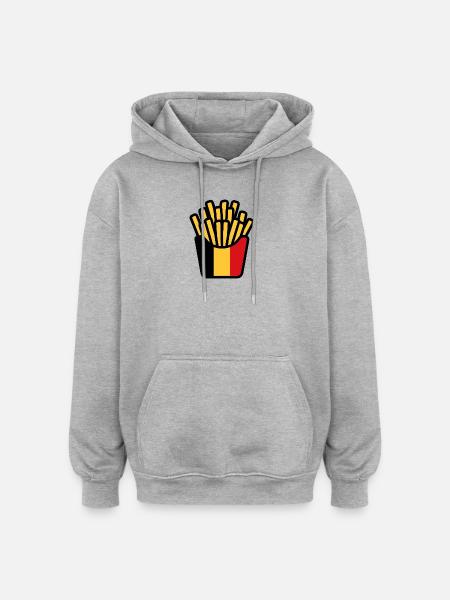 Pop Art Flag Fries - Oversized Unisex Hoodie - heather grey