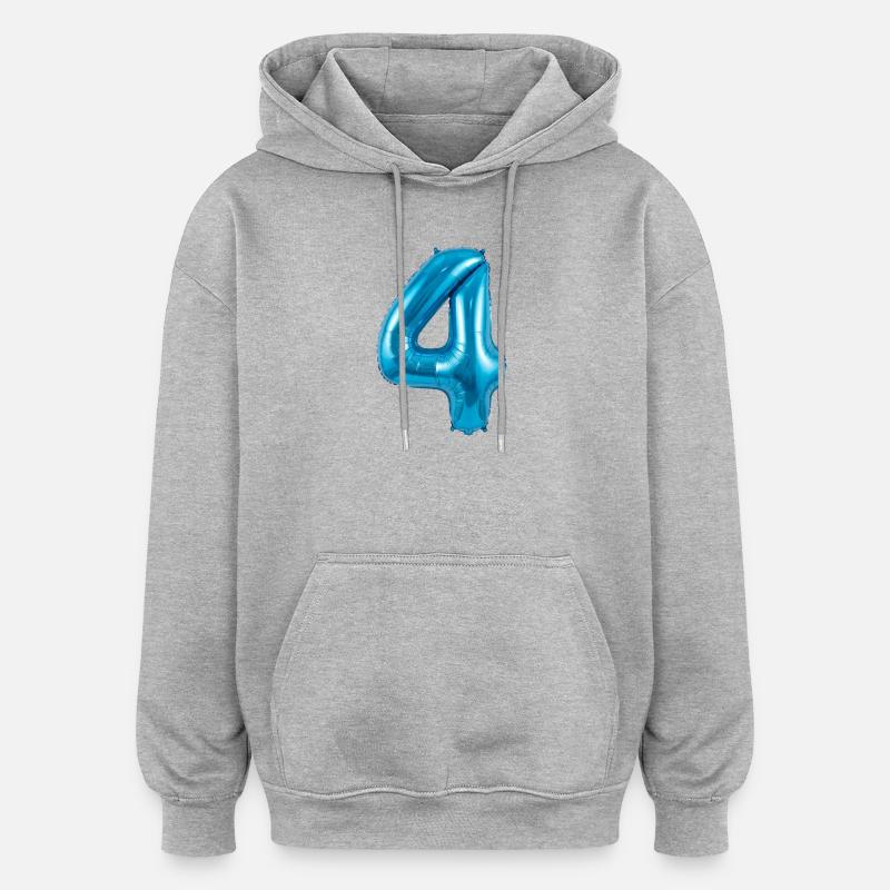 vier_blau - Sweat à capuche oversize unisexe - gris chiné