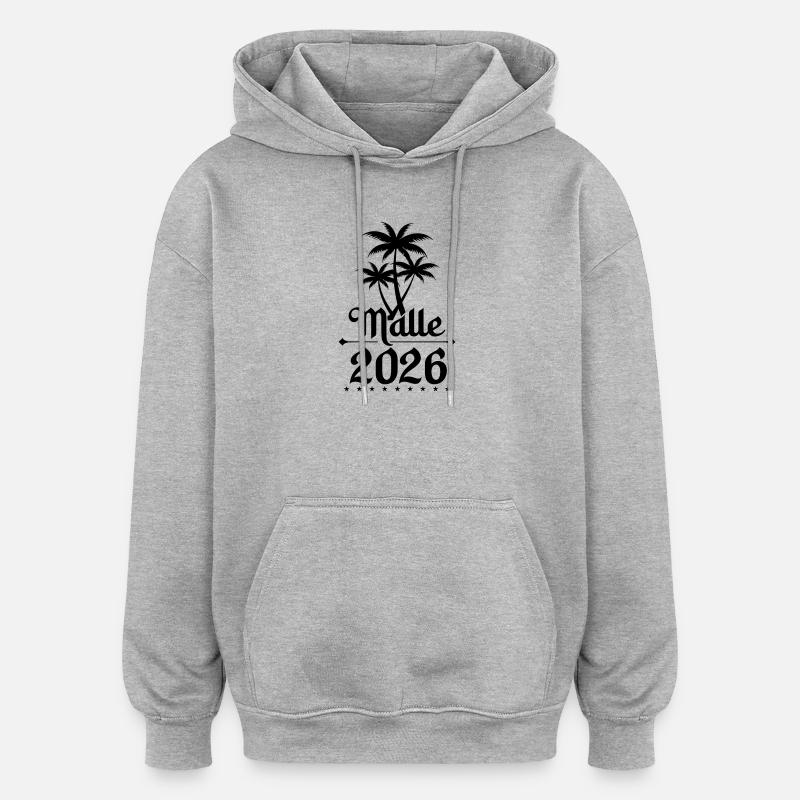 Malle 2026 - Sweat à capuche oversize unisexe - gris chiné