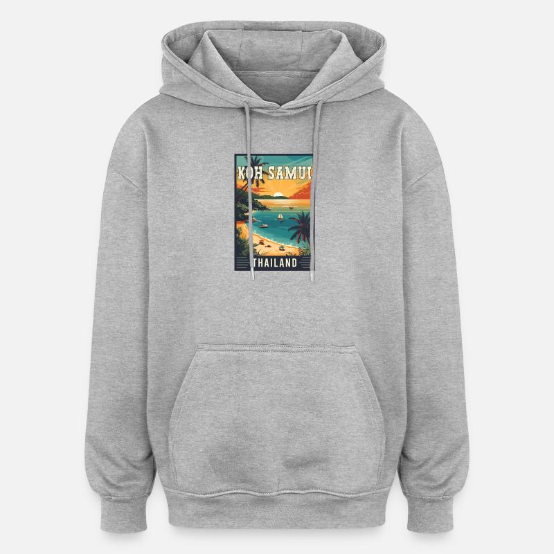 Entdecken Sie das Paradies in Koh Samui in Thailand - Oversized Unisex Hoodie - Grau meliert